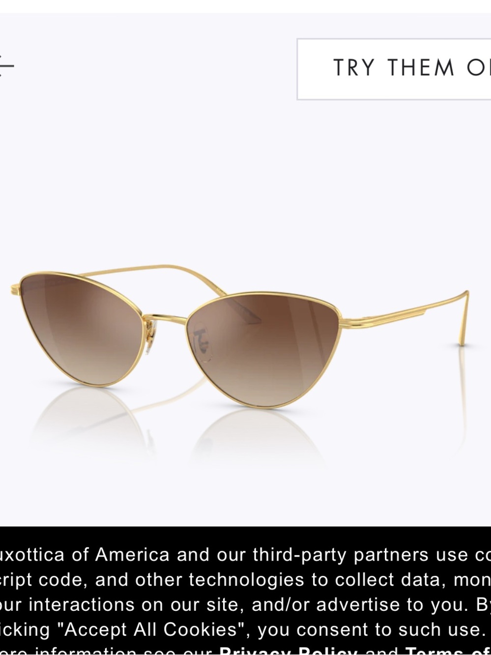 NEW Oliver Peoples KHAITE 1998C gold metal cat eye sunglasses with case